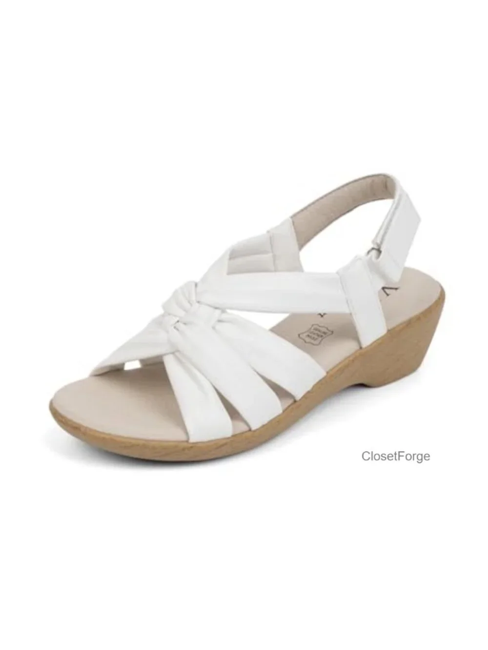 Women's Wedge Sandals Strappy Open Toe Platform with Cushioned Leather Insole